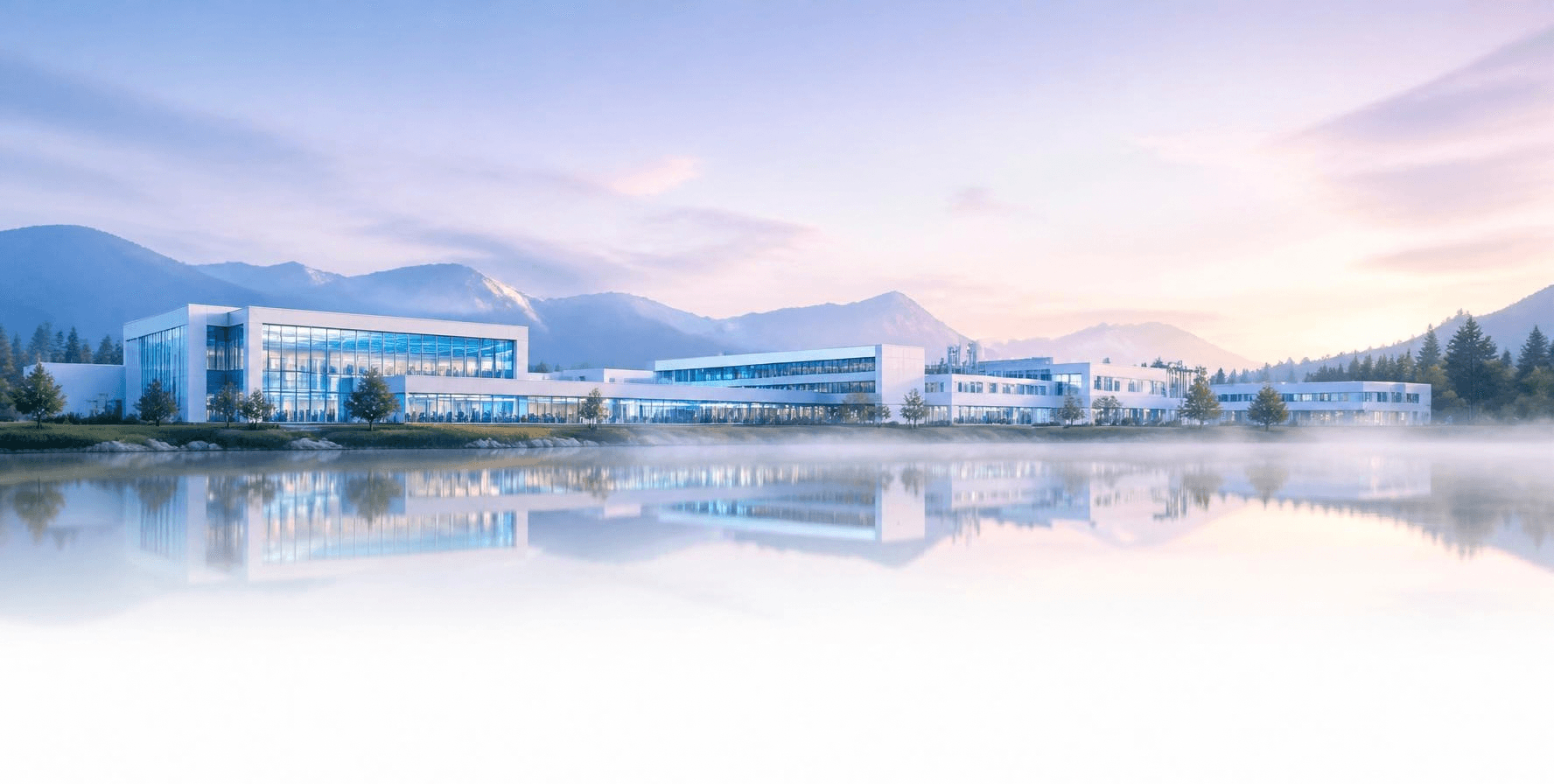 Paysage industriel illustrant le webinaire industrie pharmaceutique